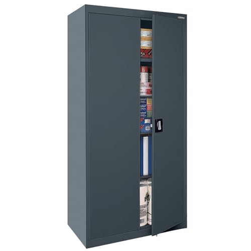 Sandusky Lee EA4R362472-02 Welded Steel Elite Storage Cabinet with Adjustable Shelves, 24" Length x 36" Width x 72" Height, Charcoal