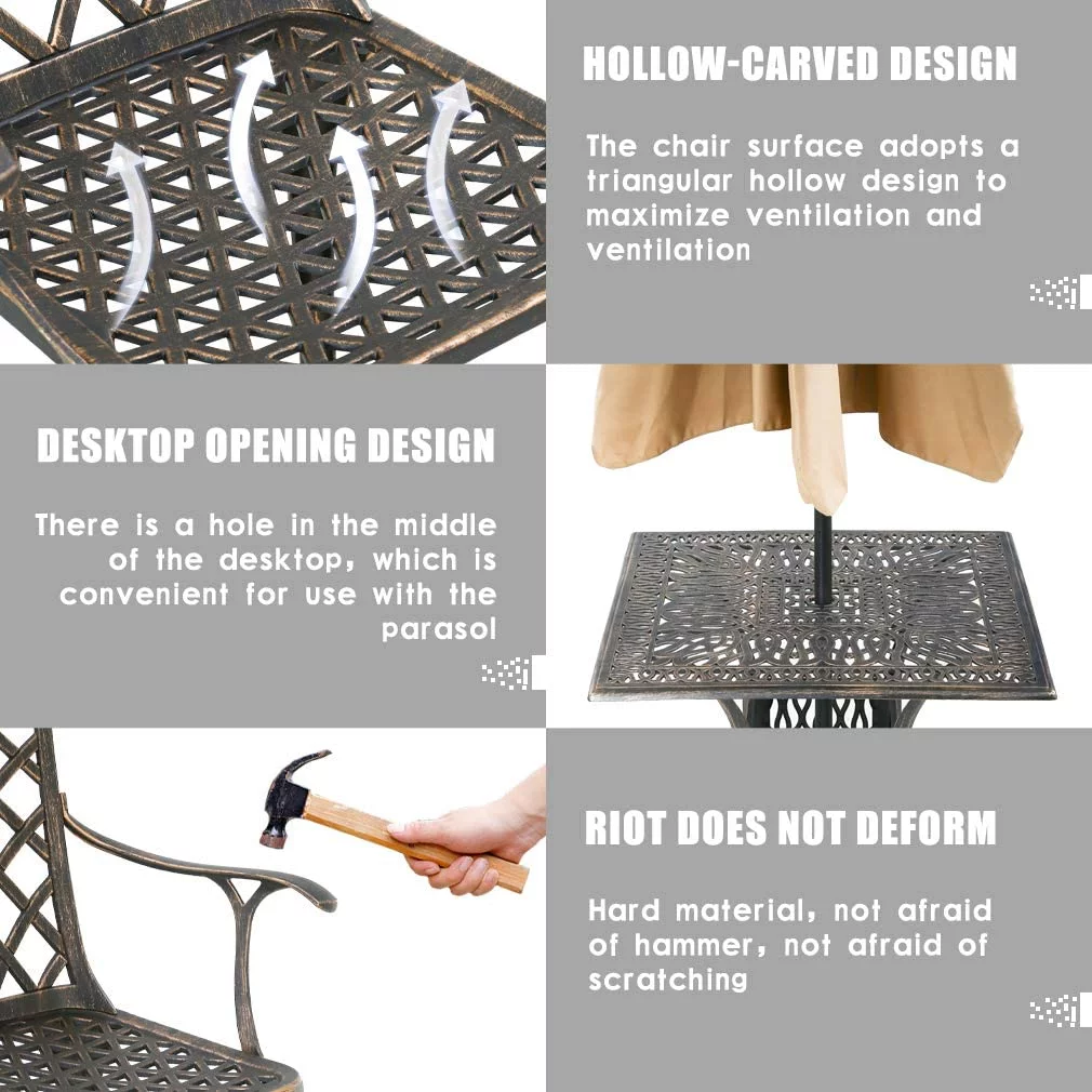 FDW Outdoor Dining Table Set Patio Dining Set Dining Chairs Set of 4 Wrought Iron Patio Furniture Outdoor Dining Set Patio Furniture Patio Chairs