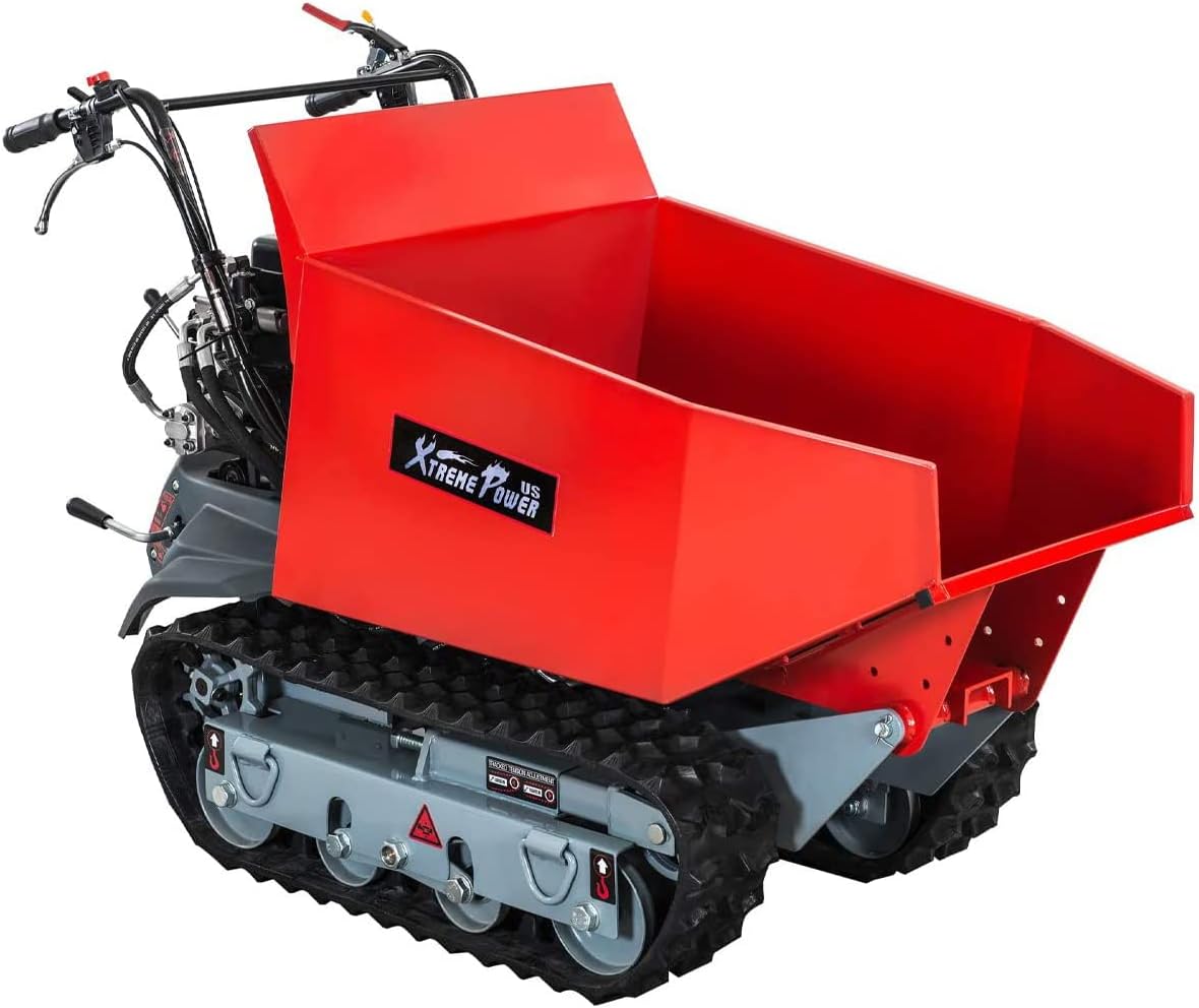 XtremepowerUS 61036 Track Wheel Barrow Gas 6.5hp Wheelbarrow All Terrain Utility Cart Motorized Wagon