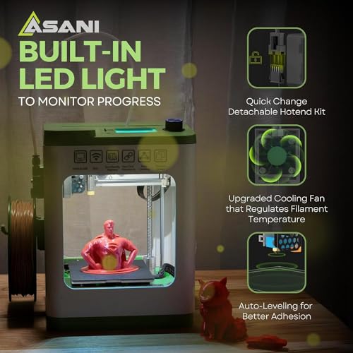 Fully Assembled Mini 3D Printer for Kids and Beginners - Complete Starter Kit with Auto Leveling 3D Printing Machine, 10M PLA Filament, and SD Card