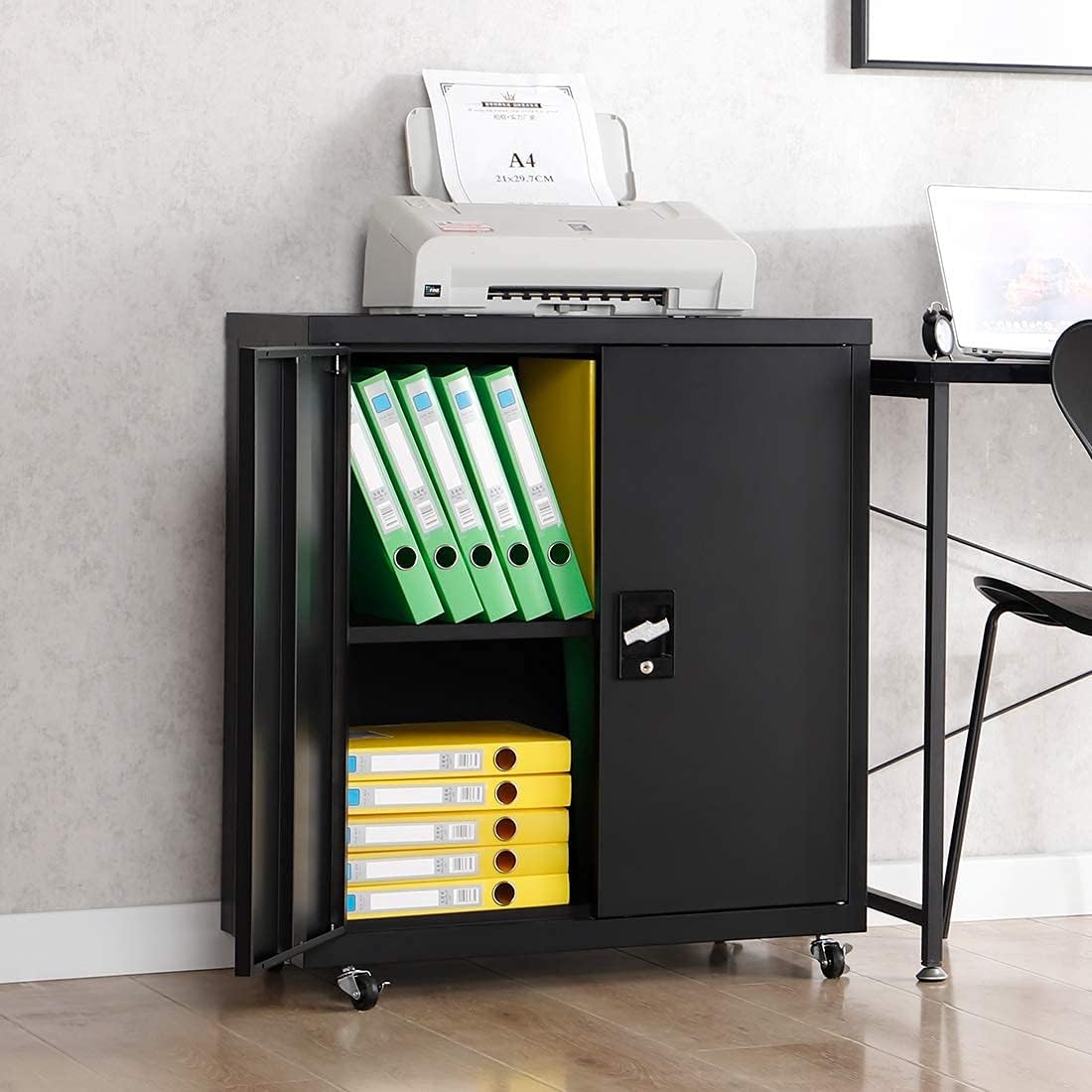 GREATMEET Metal Storage Cabinets with 1 Adjustable Shelve and Locking Doors