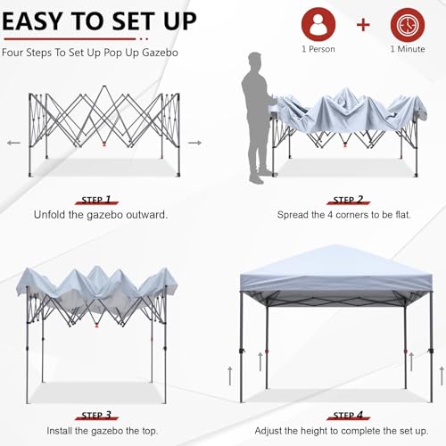 ABCCANOPY Durable Easy Pop up Canopy Tent 10x10, Red