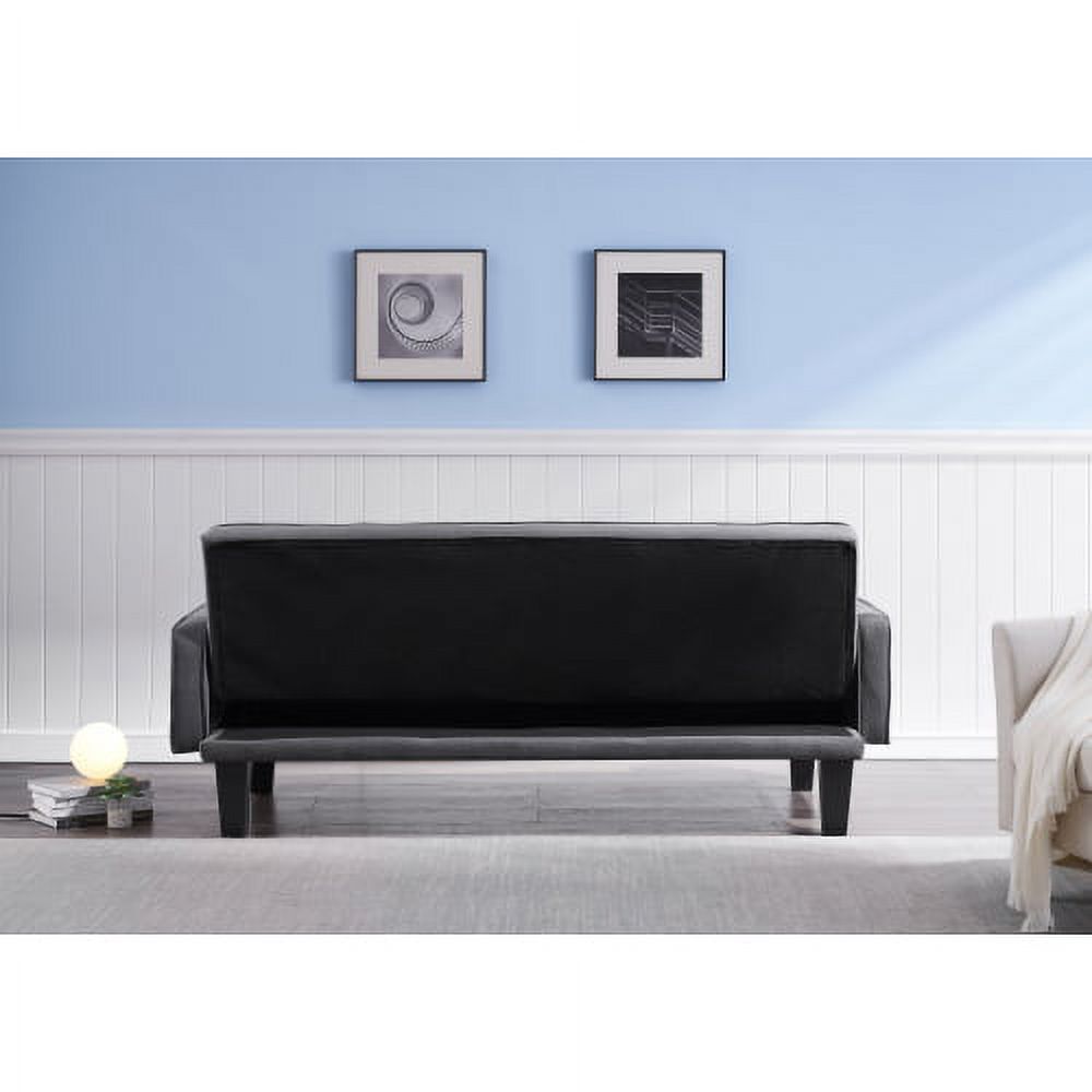 2059 sofa convertible into sofa bed includes two pillows 72" dark grey cotton linen sofa bed for family living room