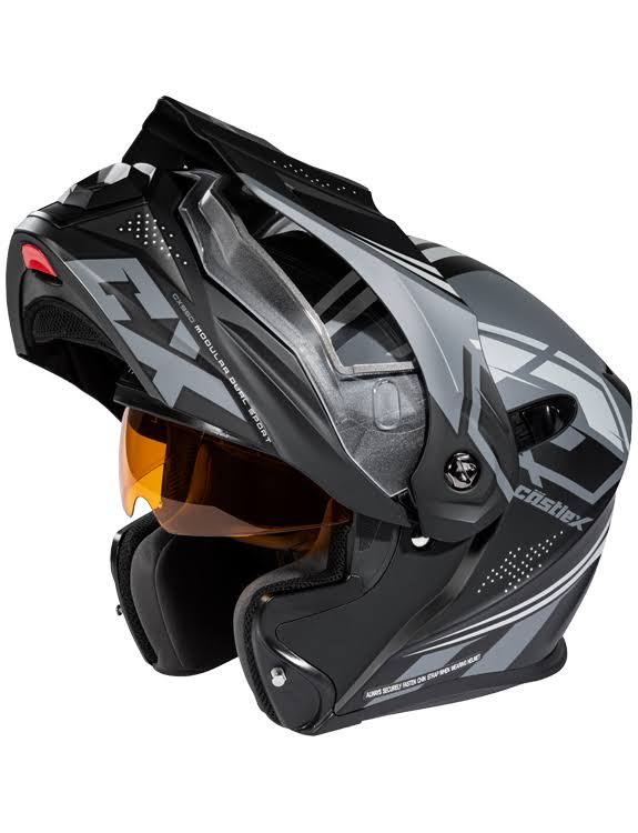 Castle X, 45-29762, Adult Cx950 Siege (Electric Lens) Dual Sport Modular Snowmobile Helmet Dot - Matte Black/Charcoal - Small