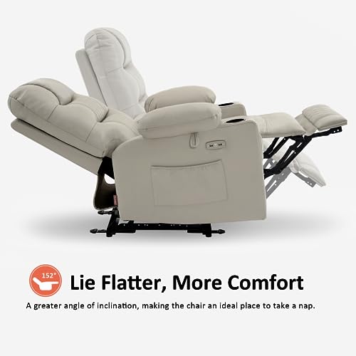 MCombo Zero Gravity Power Recliner Chair with Heat and Vibration Massage, Reclining Chair with USB Ports, Cup Holders for Living Room