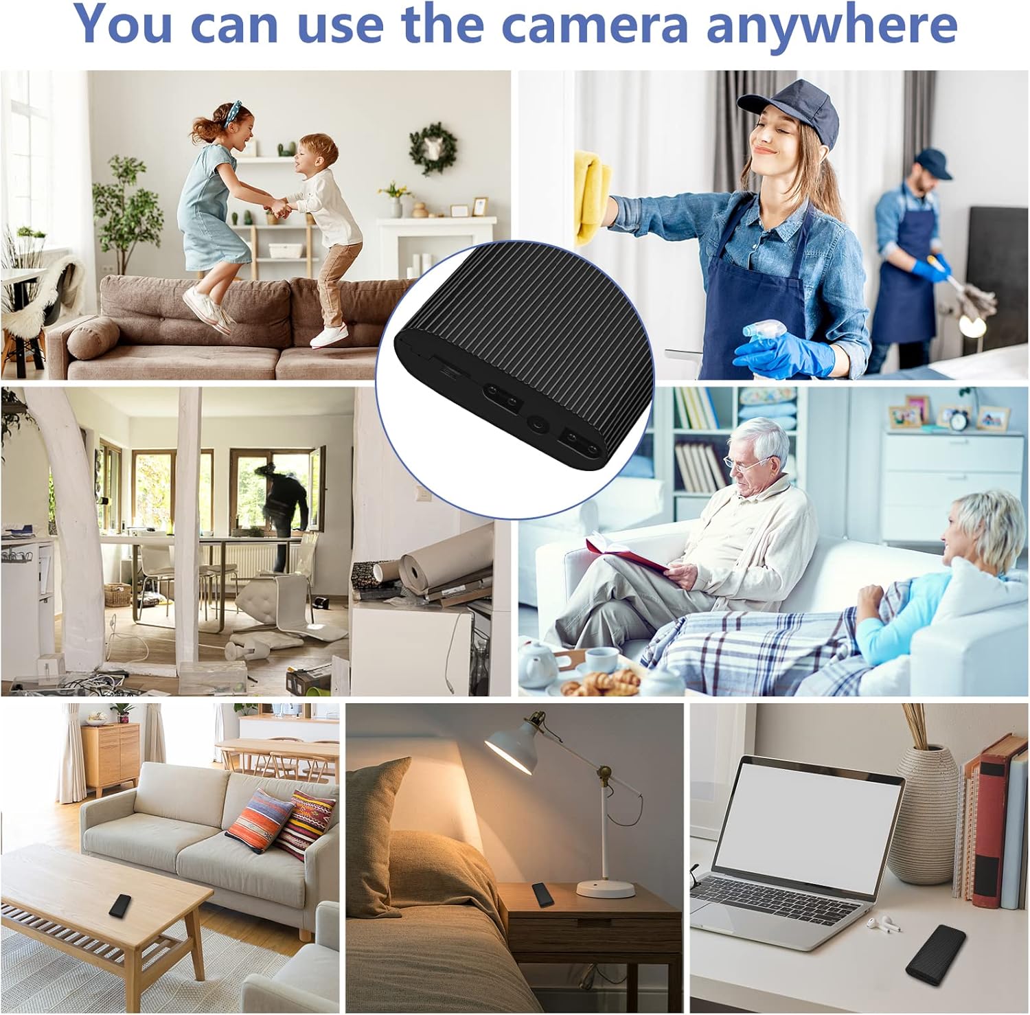 Power Bank Camera HD 1080P 6000mAh WiFi Camera Power Bank Mini Nanny Cam Remotely Live View Real-time for Security/Outdoor/Office No Audio