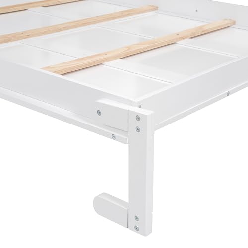 Ball & Cast Queen Size Murphy Bed,Murphy Bed Cabinet W/ 2 Five-Layer Cabinet,Hideaway Wall Bed W/LED Lights,Wood Hidden Bed Frame for Guest Room