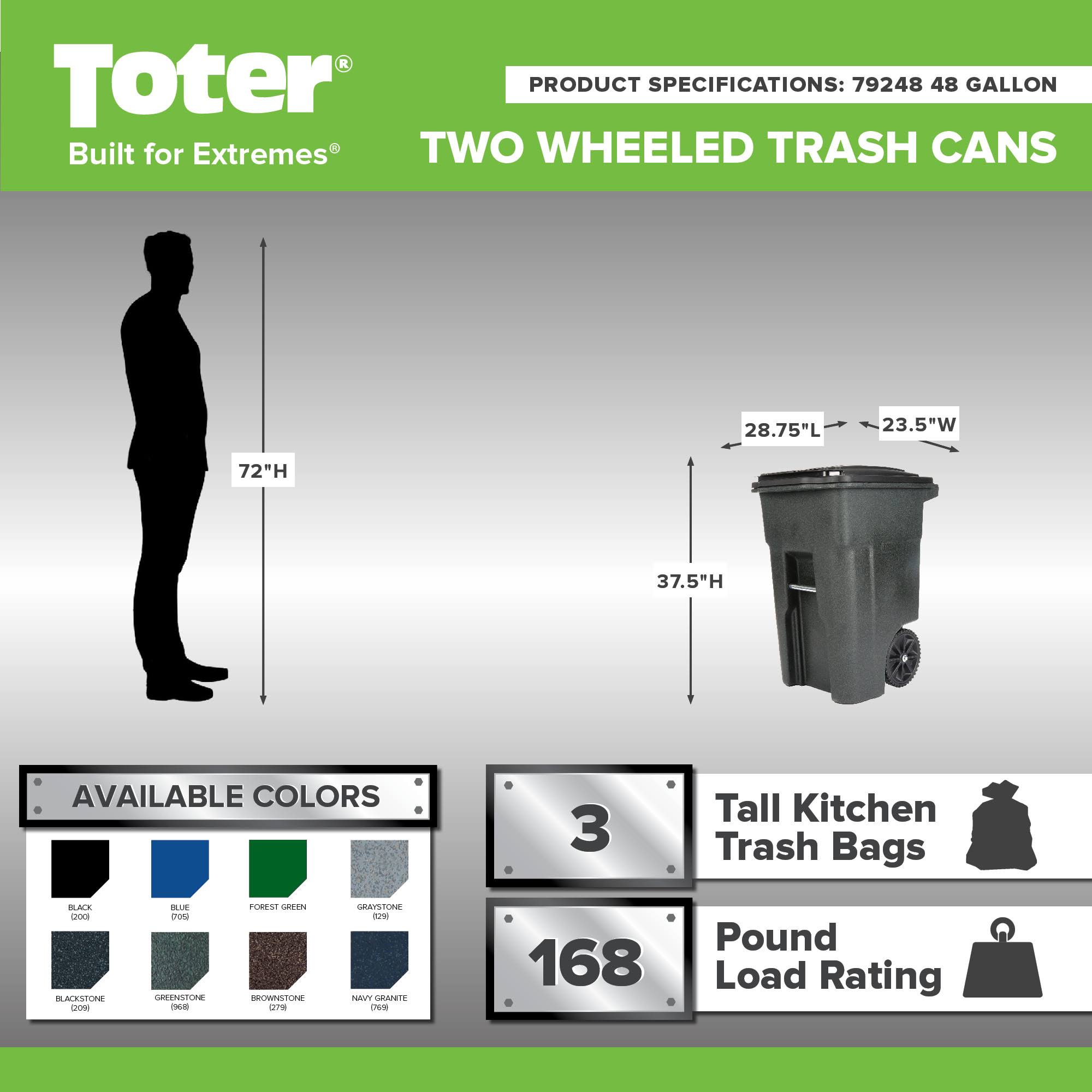 Toter 48 gal. Wheeled Trash Can