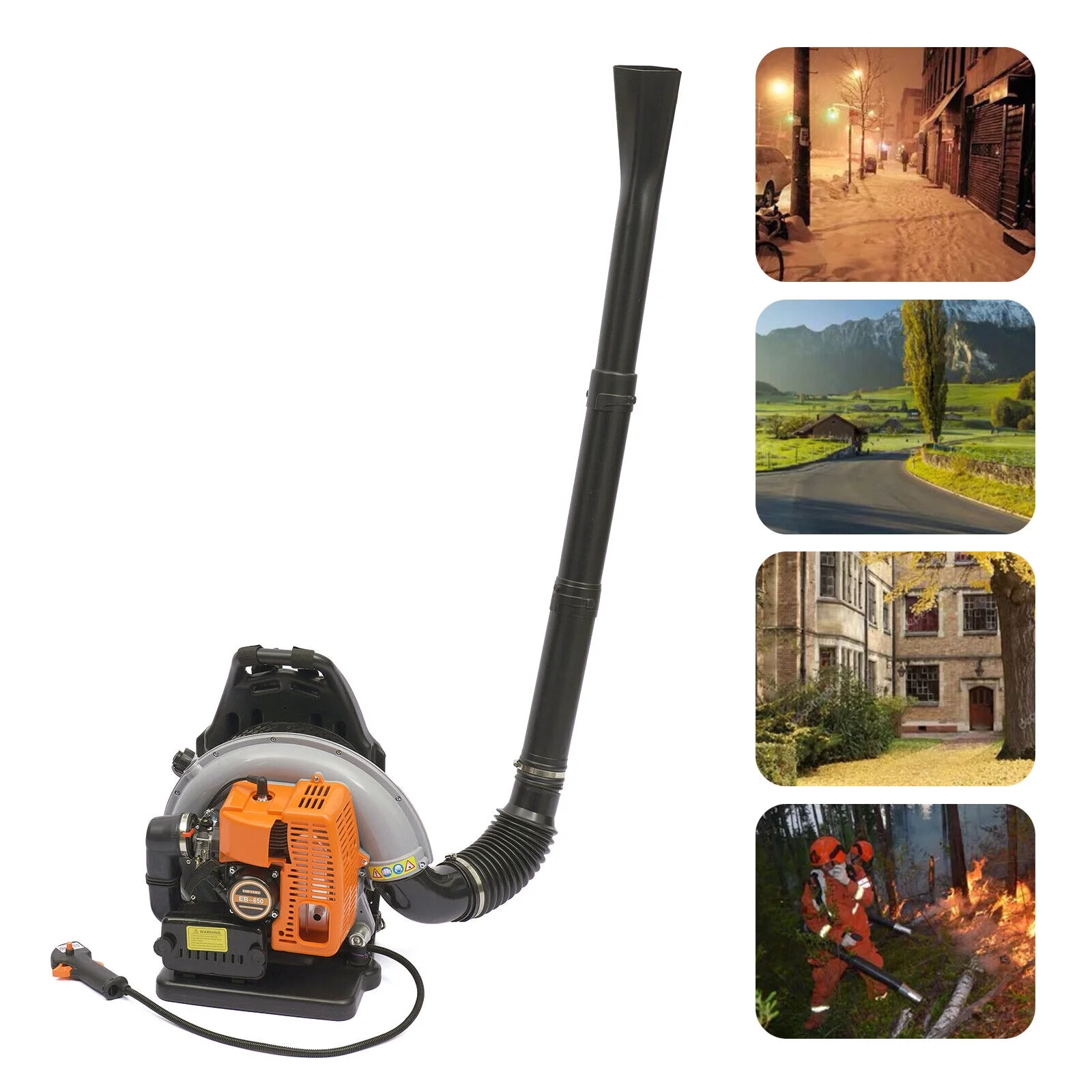 65CC 3.6HP Backpack Leaf Blower,2-Cycle Portable Backpack Blower Gas Powered, 635-CFM, Powerful Clearing Performance & Ergonomic Harness System