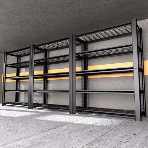 5-Tier Heavy Duty Garage Shelving Unit with Wire Shelves,3000 LBS Capacity Metal Storage Rack 72"H x 48"W x 20"D