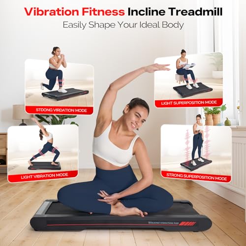 Sperax Walking Vibration Pad with APP, 3 in 1 Under Desk Treadmill, 2.5HP Low Noise Walking Treadmill Pad with Remote Control
