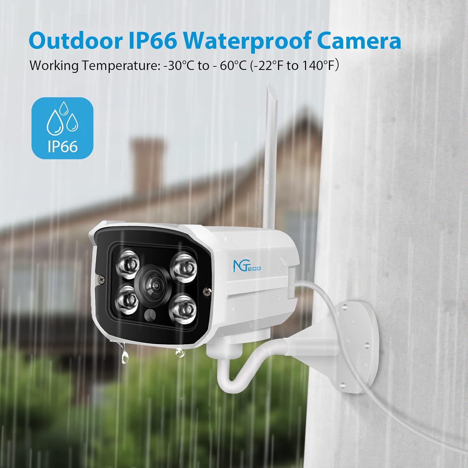 Wireless Security Camera System with 1TB Hard Drive/Two-Way Audio, NGTeco 4Pcs WiFi Video Surveillance Cameras