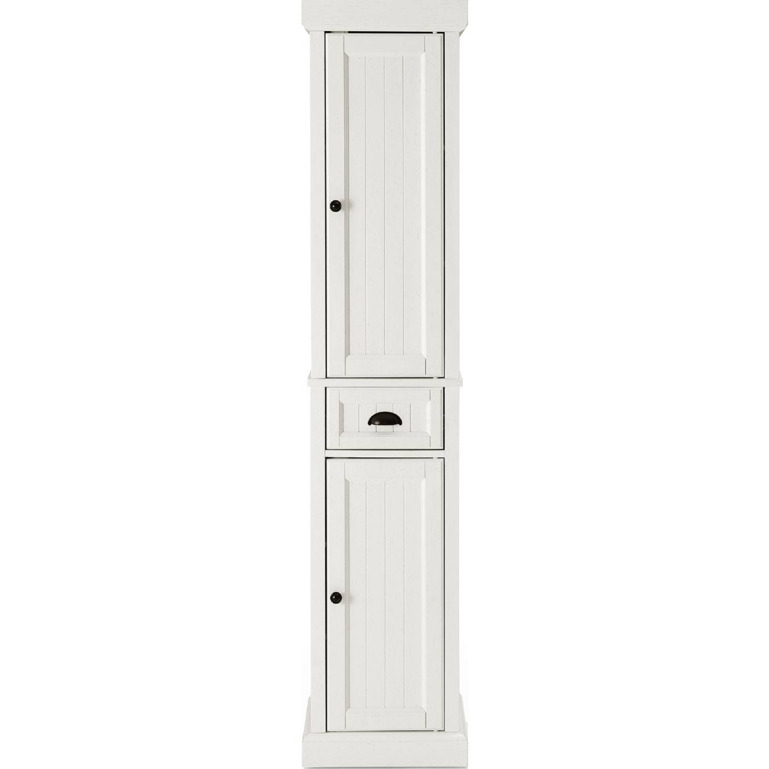 Crosley Seaside Tall Linen Cabinet Distressed White