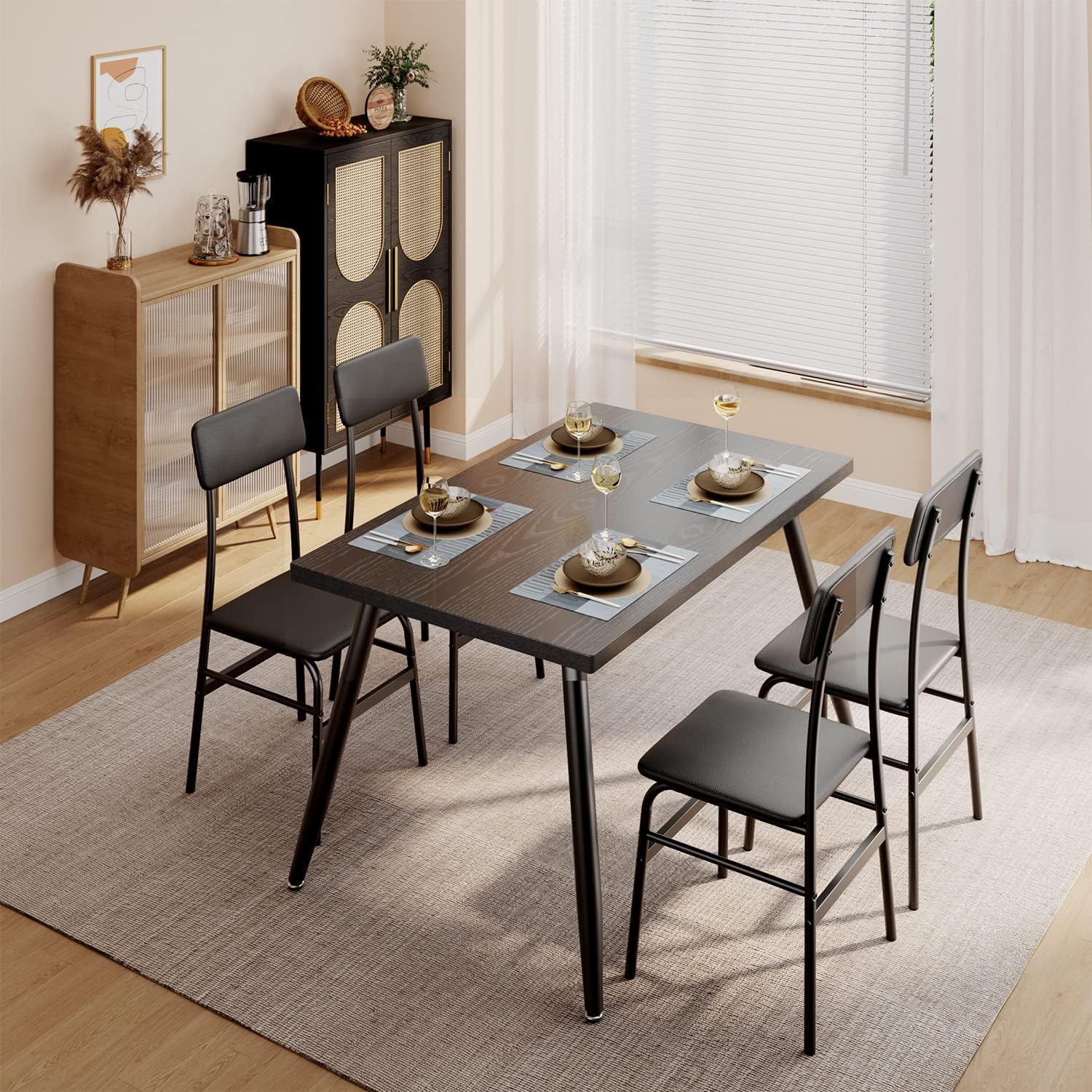 Dining Table Set For 4, Kitchen Dining Table With 4 Chairs For Small Space, Apartment