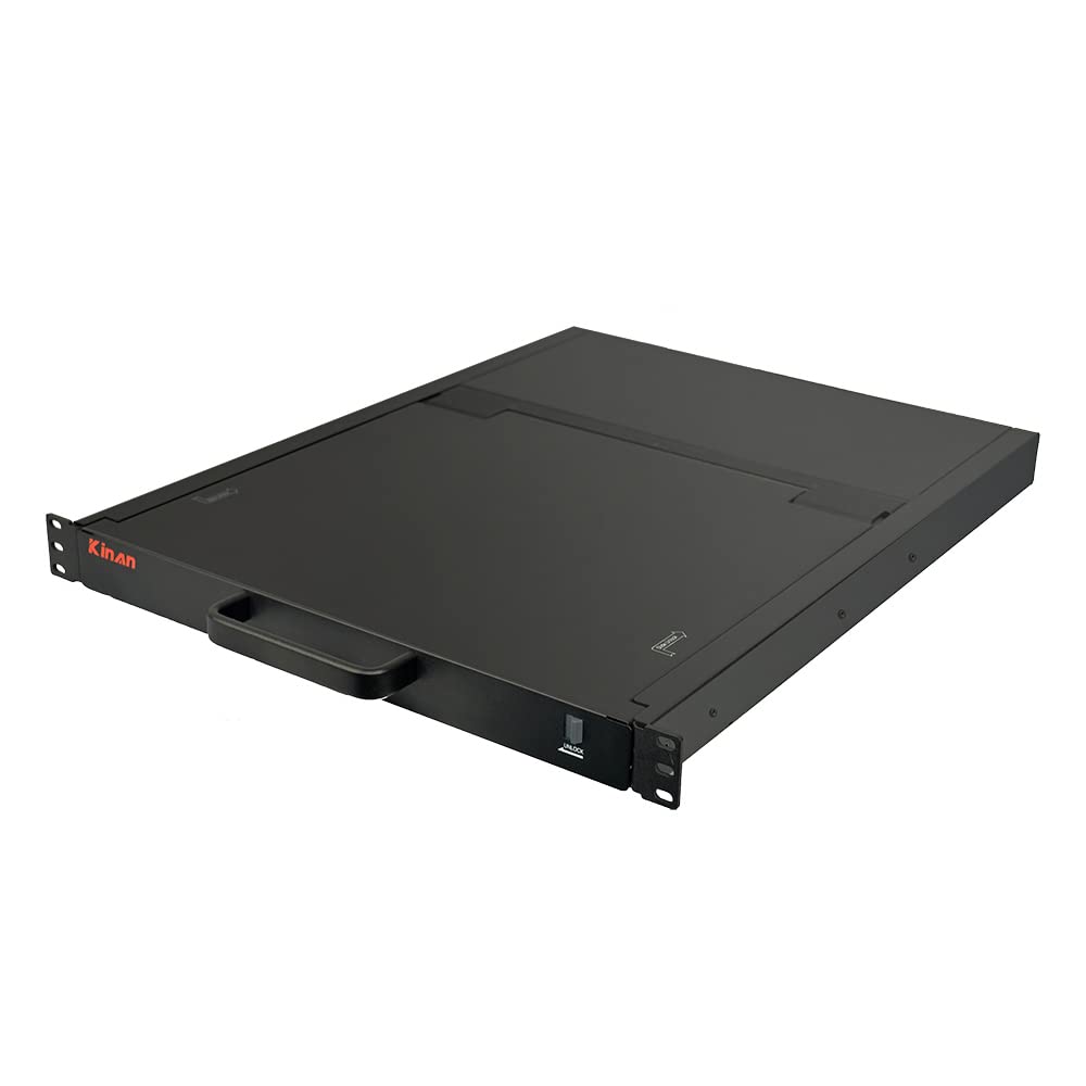 8-Port Rack Mount KVM Console with 19" LCD Monitor,Keyboard and Touchpad,VGA KVM Drawer w/Cables&Hardware