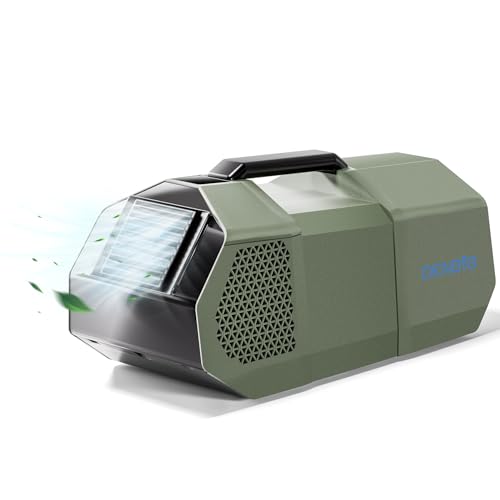 DENBIG Tent Air Conditioner for Camping Outdoors, 1,500 BTU Portable Air Conditioner with Fan Mode for Truck Van, Windowless and Dual Hoses