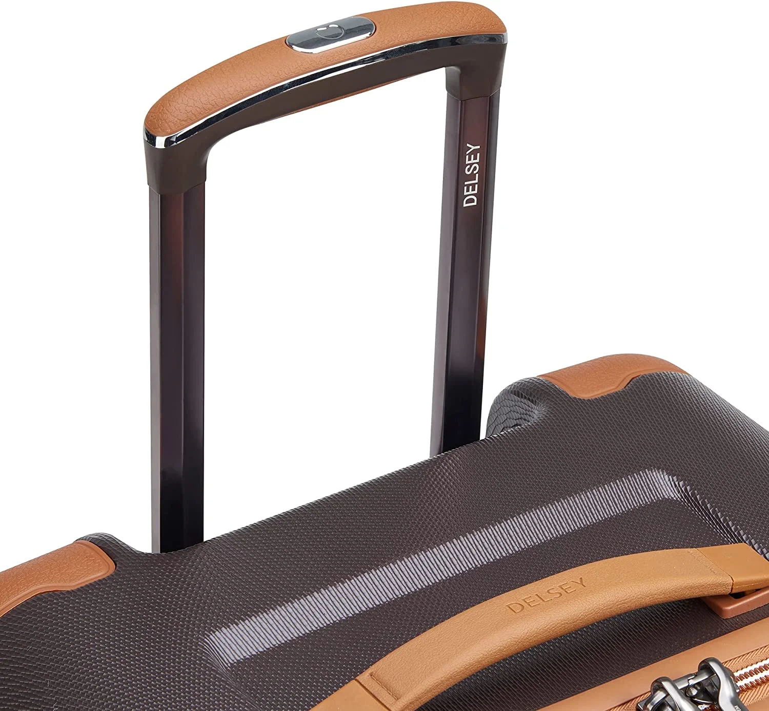 DELSEY Paris Chatelet Hardside 2.0 Luggage with Spinner Wheels, Chocolate Brown, Checked-26 Inch Trunk