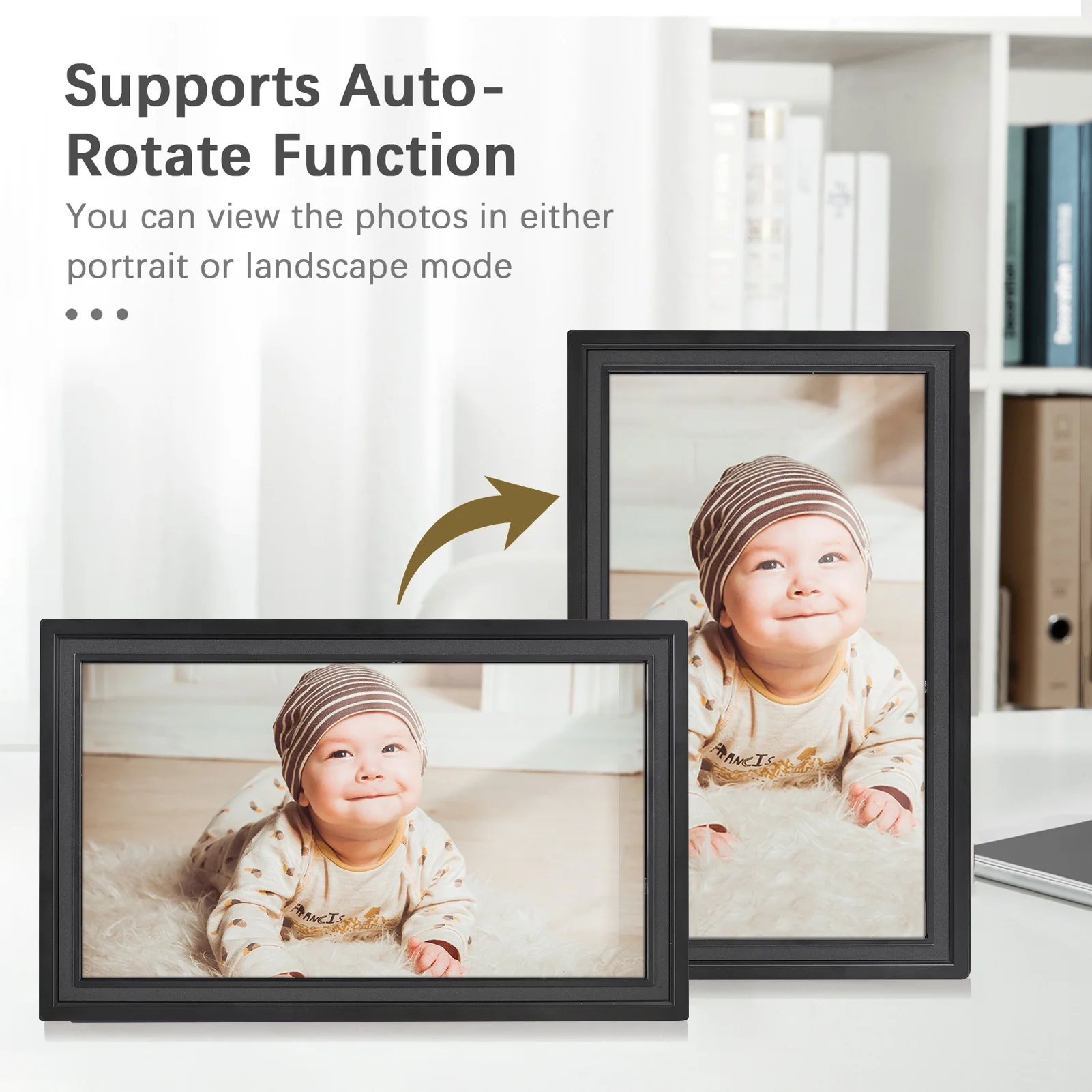Anself WiFi Digital Photo Frame 15.6-Inch TFT Screen 16GB Storage Auto Rotation