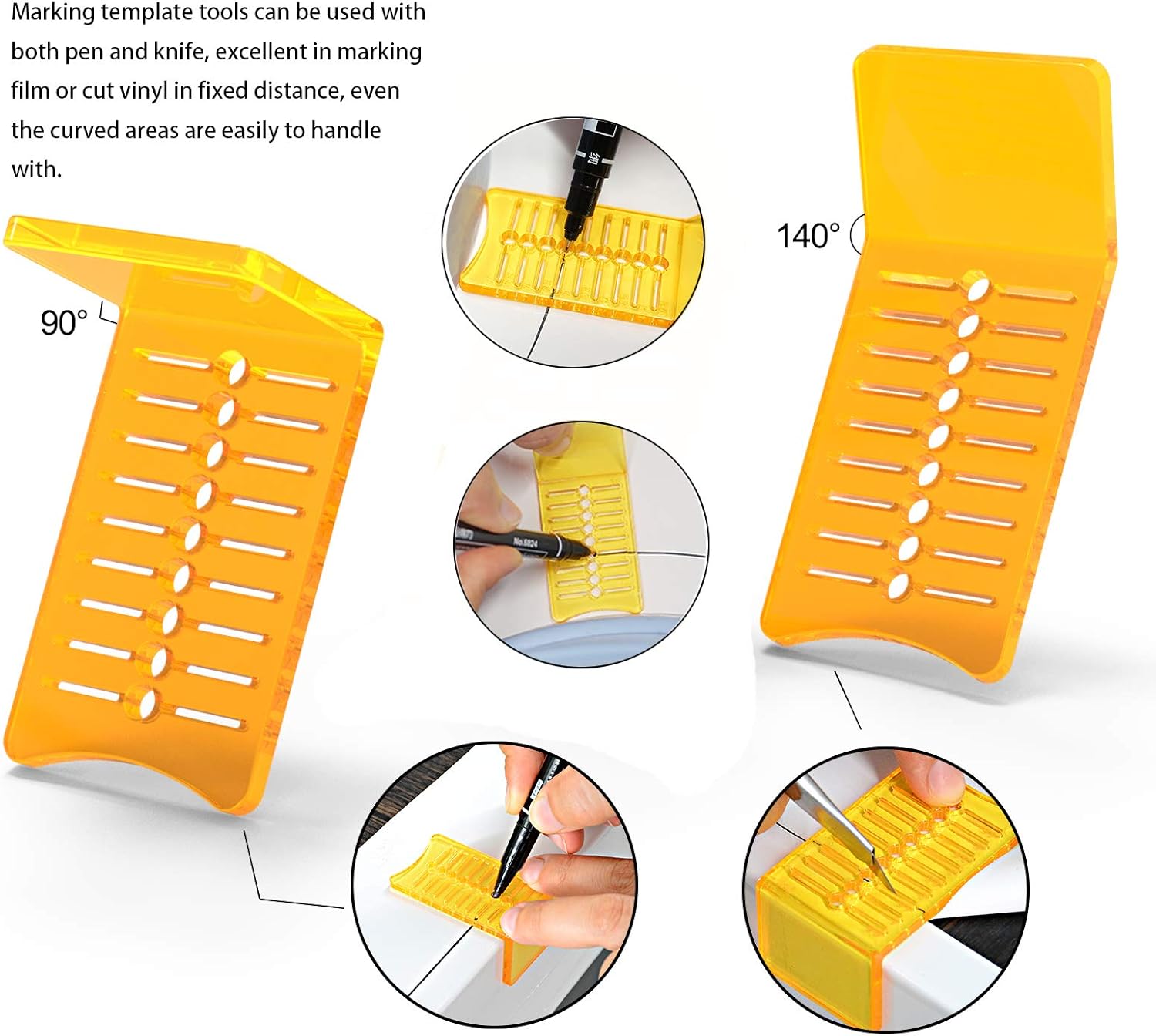 Pro Vinyl Wraps Applicator Tool Kit Window Tint Film Car Wrapping Tools Includes Felt Squeegees, Plastic Scraper, Wrap Knife and Blades