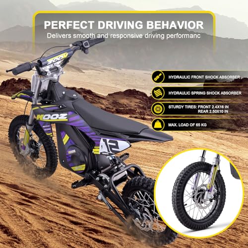 MotoTec 36v 1000w (HP112E) Electric Dirt Bike Purple
