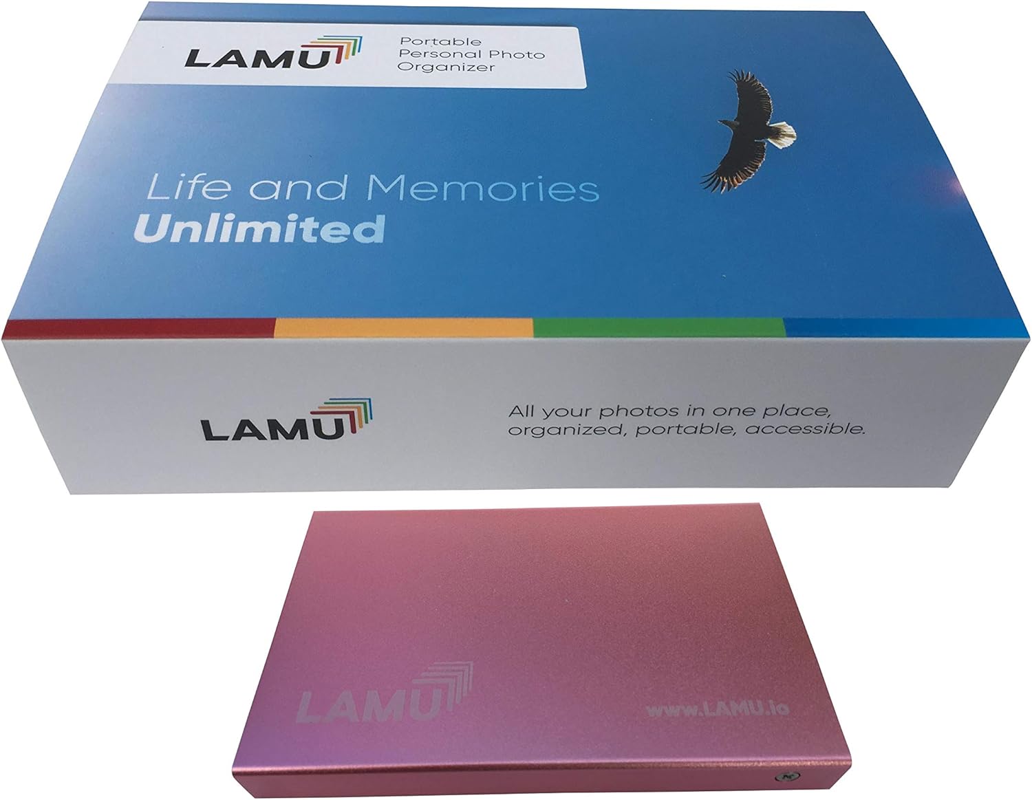 LAMU Photo Organizer 500GB - Digital Picture Manager for Windows - Software Included to Easily Organize Your Photos and Videos