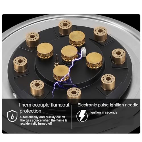 Gas Cooker - Portable Gas Stove, Easy-to-clean Portable Gas Stove For Home Use, 13 Cavities Tempered Glass Cooktop Burner