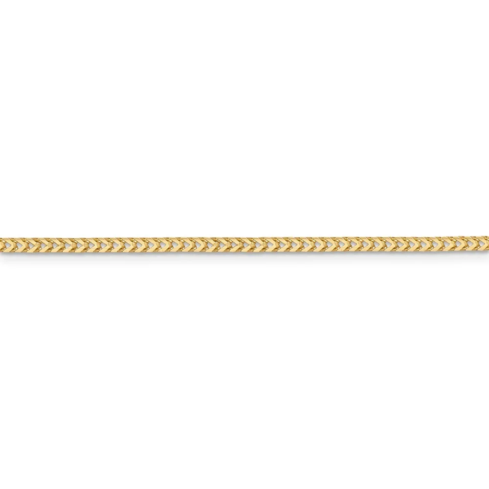 Real 14kt Yellow Gold 2mm Franco Chain; 20 inch; Lobster Clasp; for Adults and Teens; for Women and Men