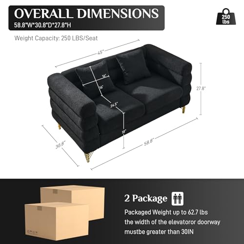 Cloud Couch for Living Room, 79" Modern Overstuffed Deep Seat Boucle Sherpa 3 Seater Sofa with 3 Pillows