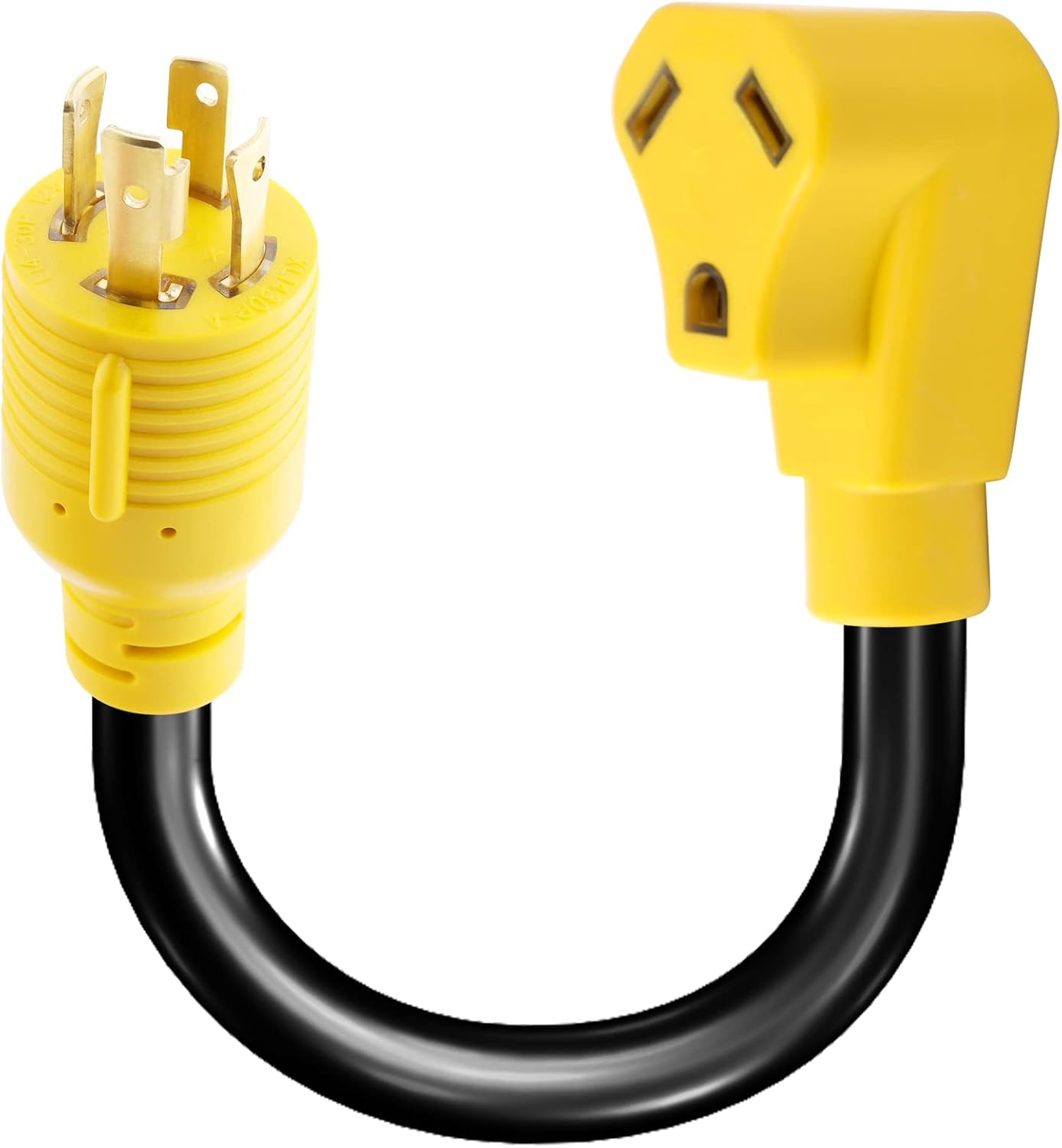 Flameweld RV Generator Adapter Cord - L14-30P Locking Male Plug to 14-50R Female with Handle