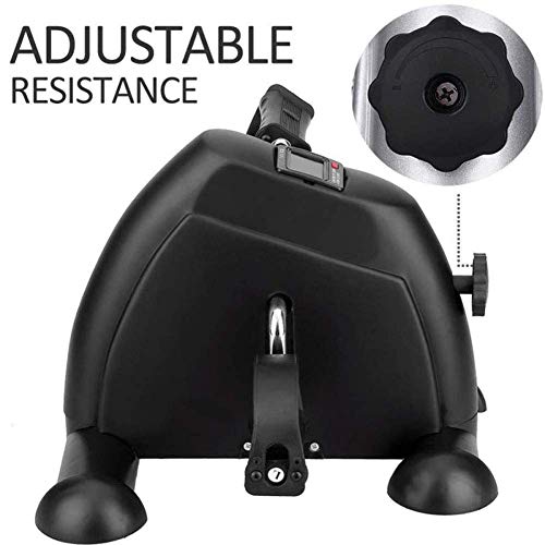 Mini Exercise Bike Seated Exerciser Stationary Pedal Bike for Legs and Arms Cycling with LCD Monitor