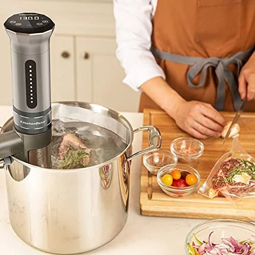 KitchenBoss Sous Vide Cooker Machine: 1100 Watt IPX7 Waterproof Water Thermal Immersion Circulator Accurate Temperature Control Digital Display