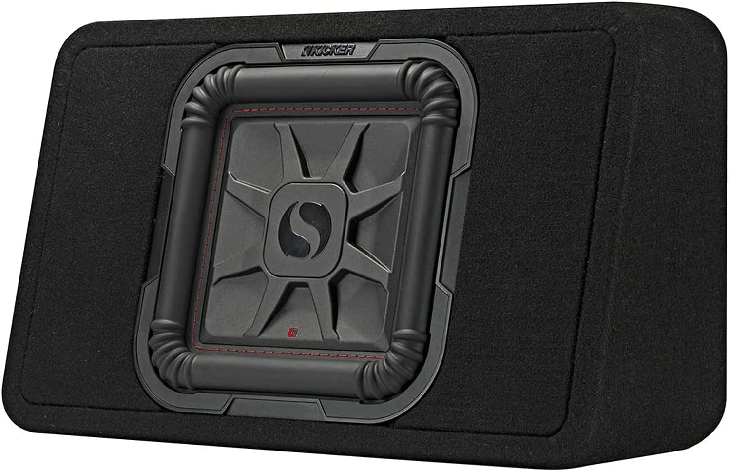 KICKER 46TL7T102 10 Inch 2 Ohm 500 Watt RMS Power and 1000 Watts Peak Power Single Car Audio Thin Profile Subwoofer Enclosure, Black