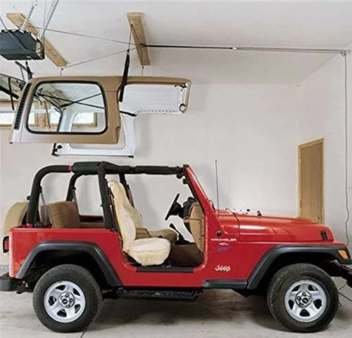 Jeep Hardtop Storage Harken Hoist Lift with Bonus 6 T Knobs for Quick Removal Safe One Person Operation Lifts Evenly 1 Mechanica