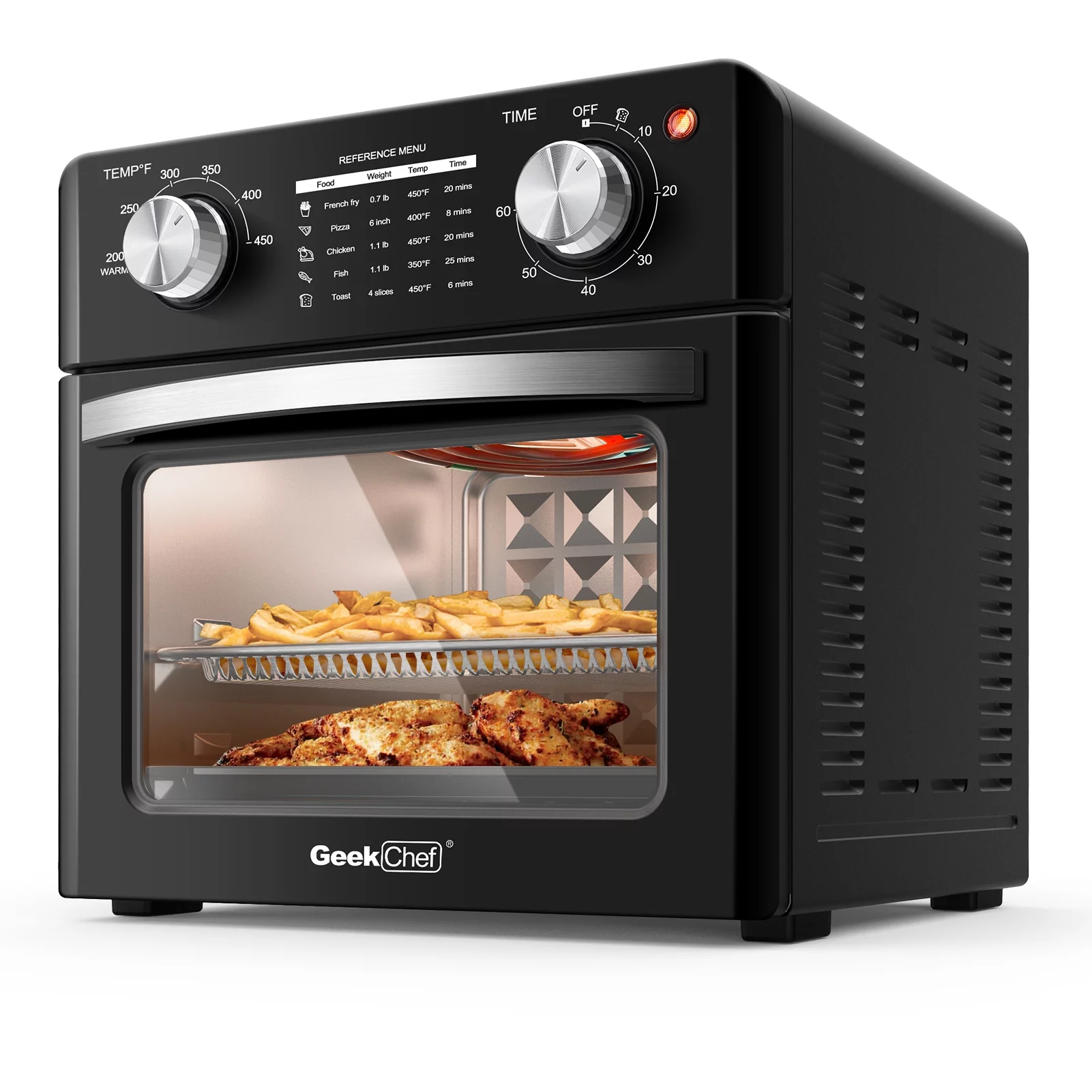 Geek Chef 10QT Air Fryer Toaster Ovens 4 Slice Toaster Large Oilless Cooker Oven Rotisserie Dehydrator Convection Oven Warm Broil Toast Bake Air Fry