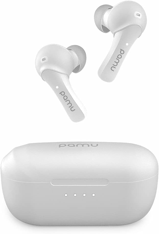 Bluetooth Headphones Padmate True Wireless Earbuds with 4 Mics CVC8.0 Noise Cancelling Earphones with Charging Case in-Ear Headset Touch Control