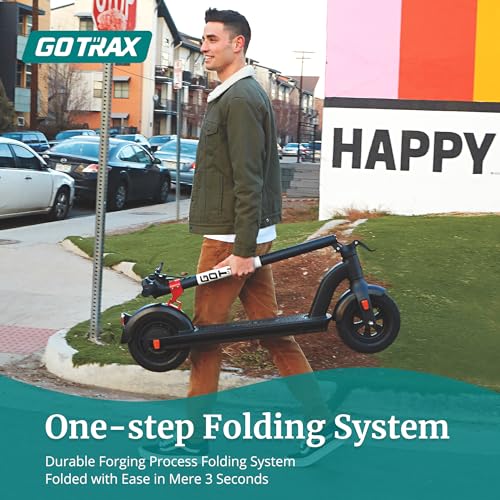 Gotrax G4 Electric Scooter, 10” Solid Tires, Max 25 Mile Range and 20Mph Power by 500W Motor, Double Anti-theft Lock, Bright Headlight and Taillight