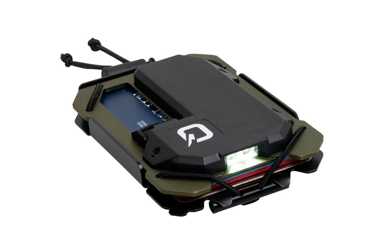 Taq Tactical Wallet - OD Green - High Powered LED Light u0026 RFID Aluminum