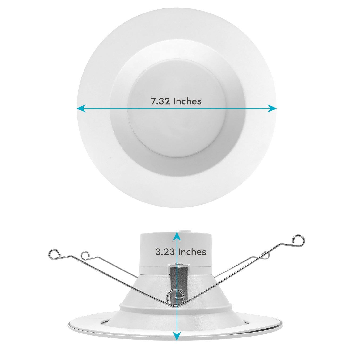 Luxrite 5/6 in. Can Light 14W to 90W 5-Color Selectable Dimmable Smooth Trim Remodel Integrated LED Recessed Light Kit (12-Pack)