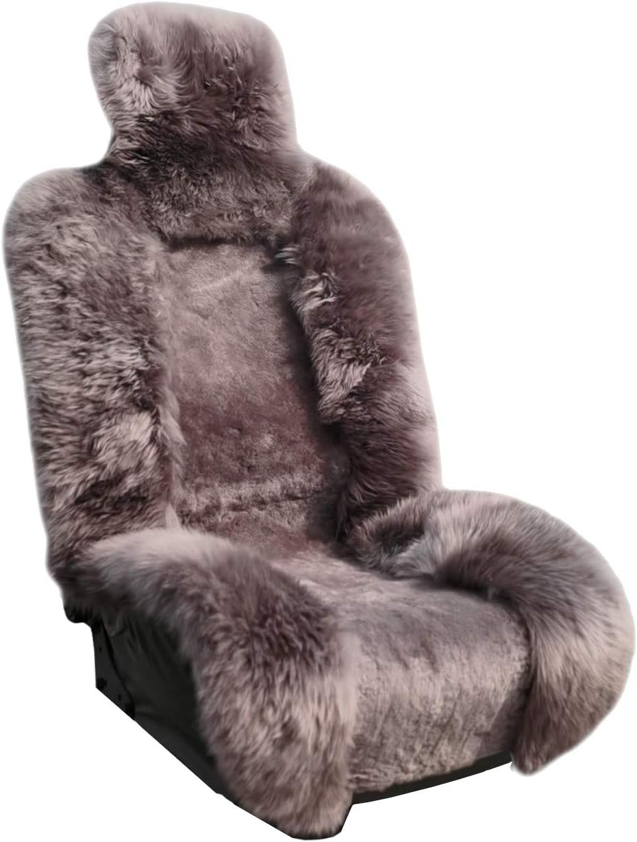 Genuine Sheepskin Seat Covers Lambskin Seat Covers Winter Car Seat Cover Lambs Wool Sheep Skin Fuzzy Seat Cover Shearling Car Accessories Front