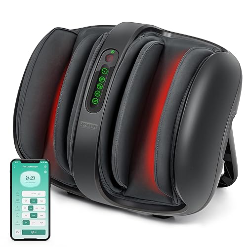 Nekteck Foot Shiatsu Massager for Circulation and Pain Relief, Smart Electric Massage Machine with Heat, Deep Kneading, Vibration