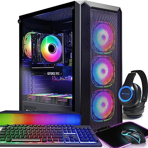 STGAubron Gaming Desktop PC,Intel Core i7-11700KF up to 5.0G,32G DDR4,2T SSD,GeForce RTX 3060 12G GDDR6,600M WiFi,BT 5.0,RGB Fan x 6