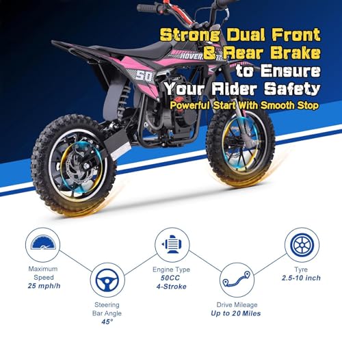 Superrio 49CC 2-Stroke Gas Power Mini Dirt Bike Dirt Off Road Motorcycle (Red)