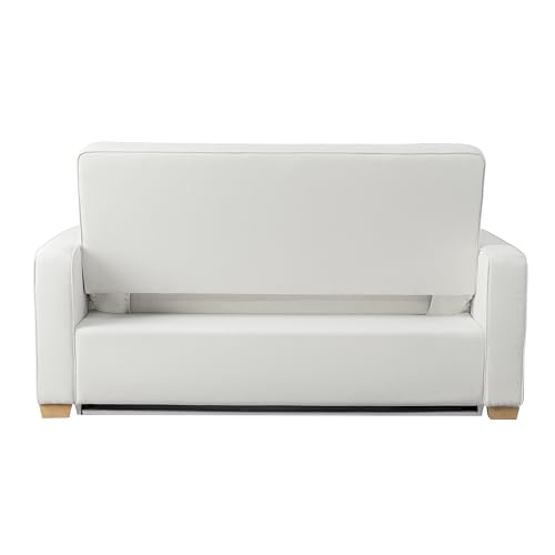 Serta Ainsley 72.6" Convertible Sleeper Sofa, Queen Size, Dreamcoil Comfort, Soft Velvet Fabric, Navy