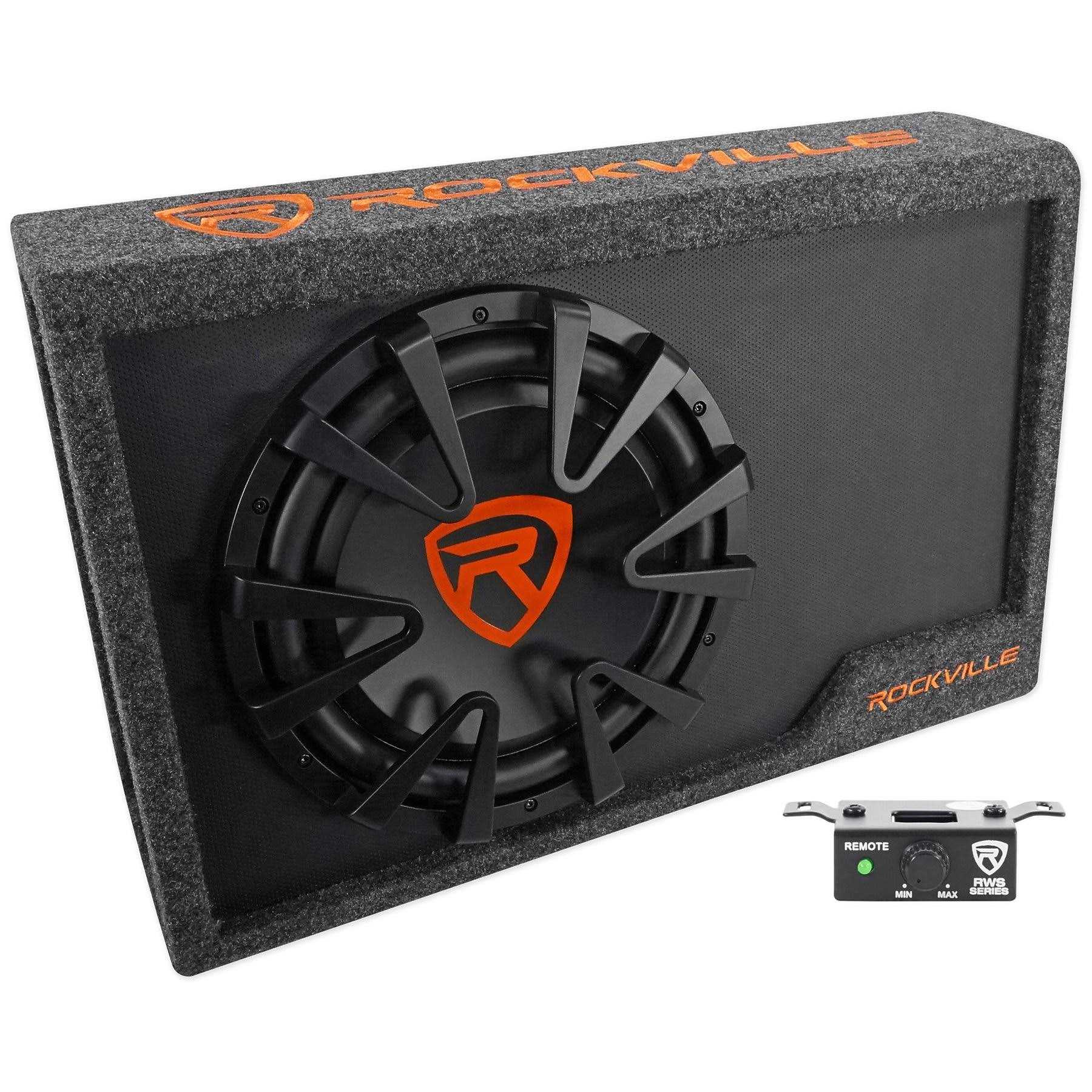 Rockville RWS12CA Slim 1200 Watt 12x22 Amplified Powered Car Subwoofer