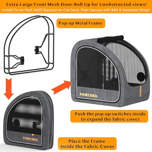 PAWZIDEA Dog Stroller for Large Dogs, Pet Stroller with Detachable Carrier for Portable Dog Crate for Car Seat, Foldable Dogs Jogger Strollers
