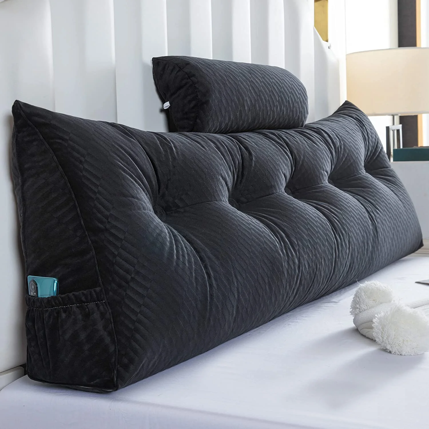 Perfect Headboard Pillows + Head Roll Pillows Bed Rest Reading Pillows Backrest Positioning Support Backrest Pillows for Sitting in Bed Large Bolster