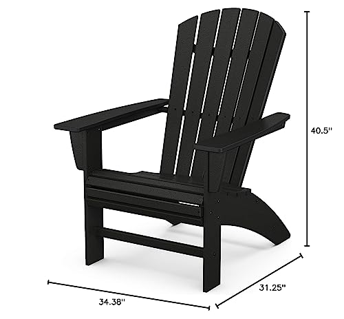 POLYWOOD Nautical Curveback Adirondack Chair, HDPE Outdoor Patio Furniture for Deck, Pool, Garden, Made in USA