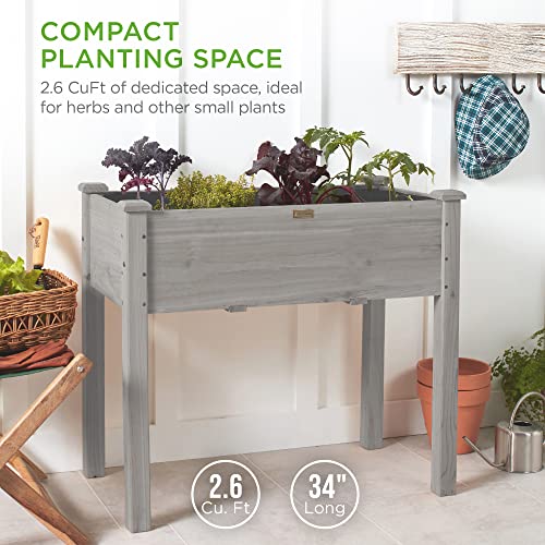 Best Choice Products 72x23x30in Raised Garden Bed, Elevated Wood Planter Box Stand for Backyard, Patio, Balcony w/Divider Panel, 6 Legs