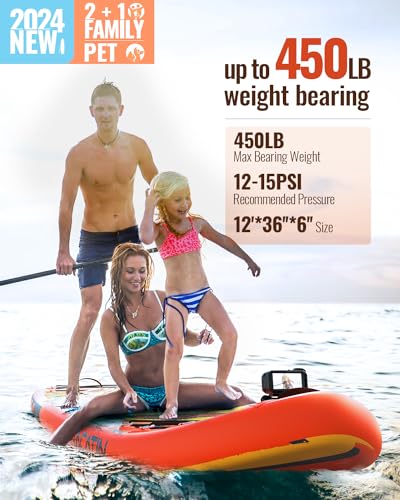 Inflatable Stand Up Paddle Board 12' with Kayak Seat & Dual Paddles &ndash