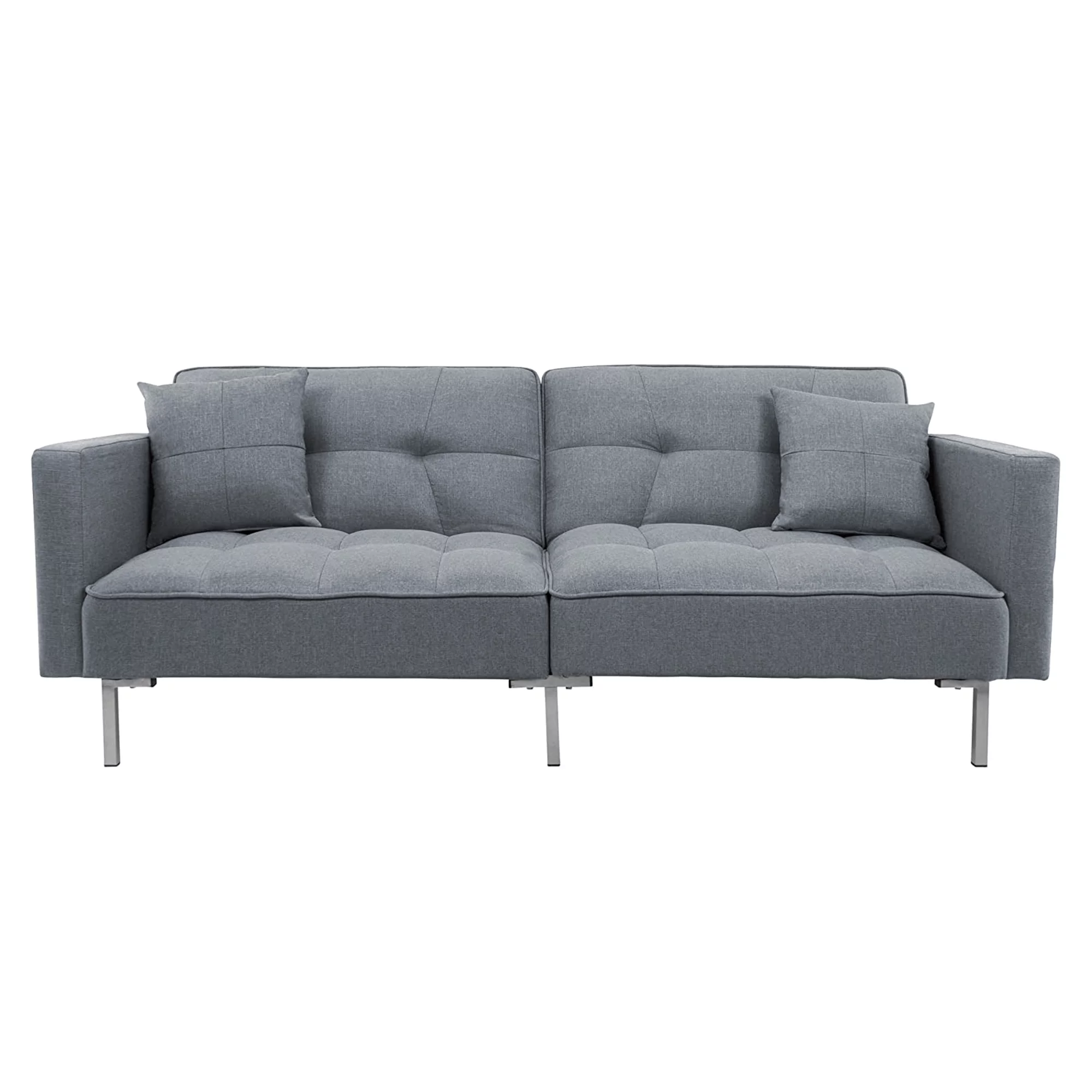 75" W Sectional Sofa Convertible Folding Futon Sofa Bed 3 Seat Couch, Modern Sofa with Linen Fabric, Couches Sofas for Living Room Apartment Bedroom